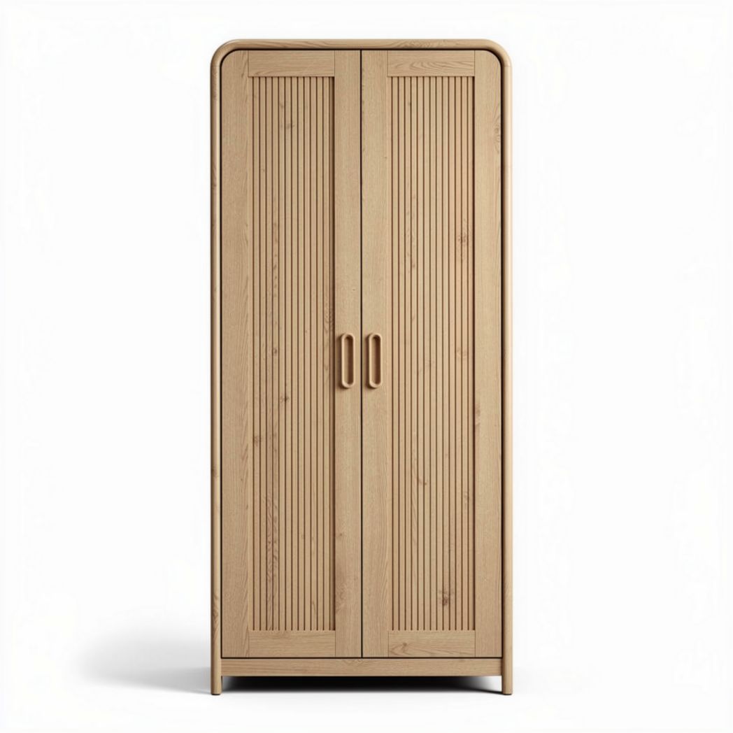 Armoire en bois avec portes à lamelles dimensions 80 x 40 x 180cm