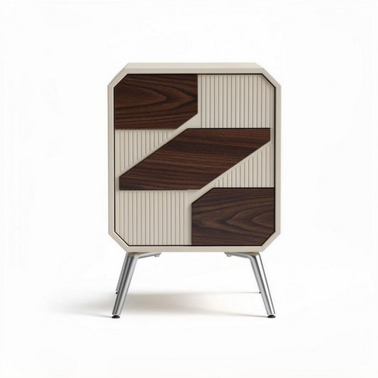 Table de chevet en bois composite et métal 60 x 40 x 80cm design moderne