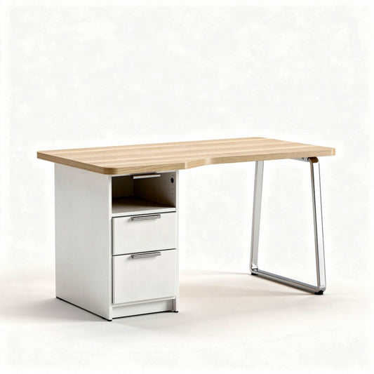 Bureau moderne en bois et métal avec tiroirs dimensions 120 x 60 x 75cm