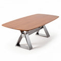 Table à manger en bois de chêne avec pied en métal gris 200 x 100 x 75cm