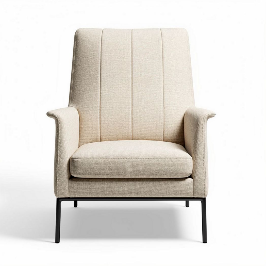 Fauteuil en tissu beige avec structure en métal dimensions 70 x 75 x 100cm