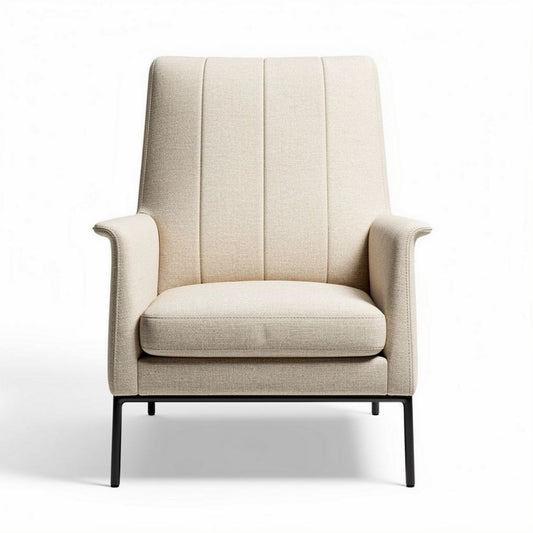 Fauteuil en tissu beige avec structure en métal dimensions 70 x 75 x 100cm