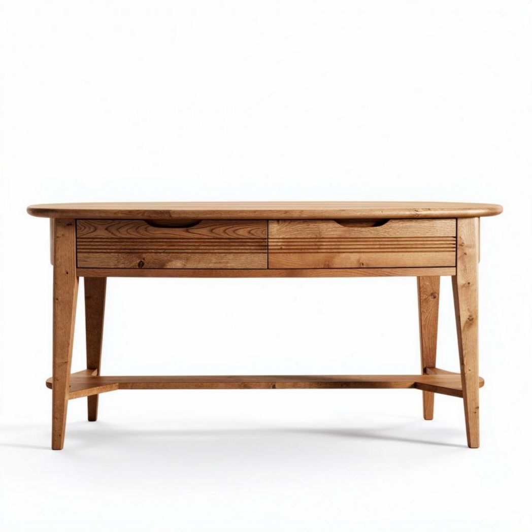 Table en bois massif de pin avec deux tiroirs dimensions 150 x 70 x 75cm