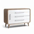 Commode en bois et blanc avec trois tiroirs dimensions 90 x 40 x 75cm